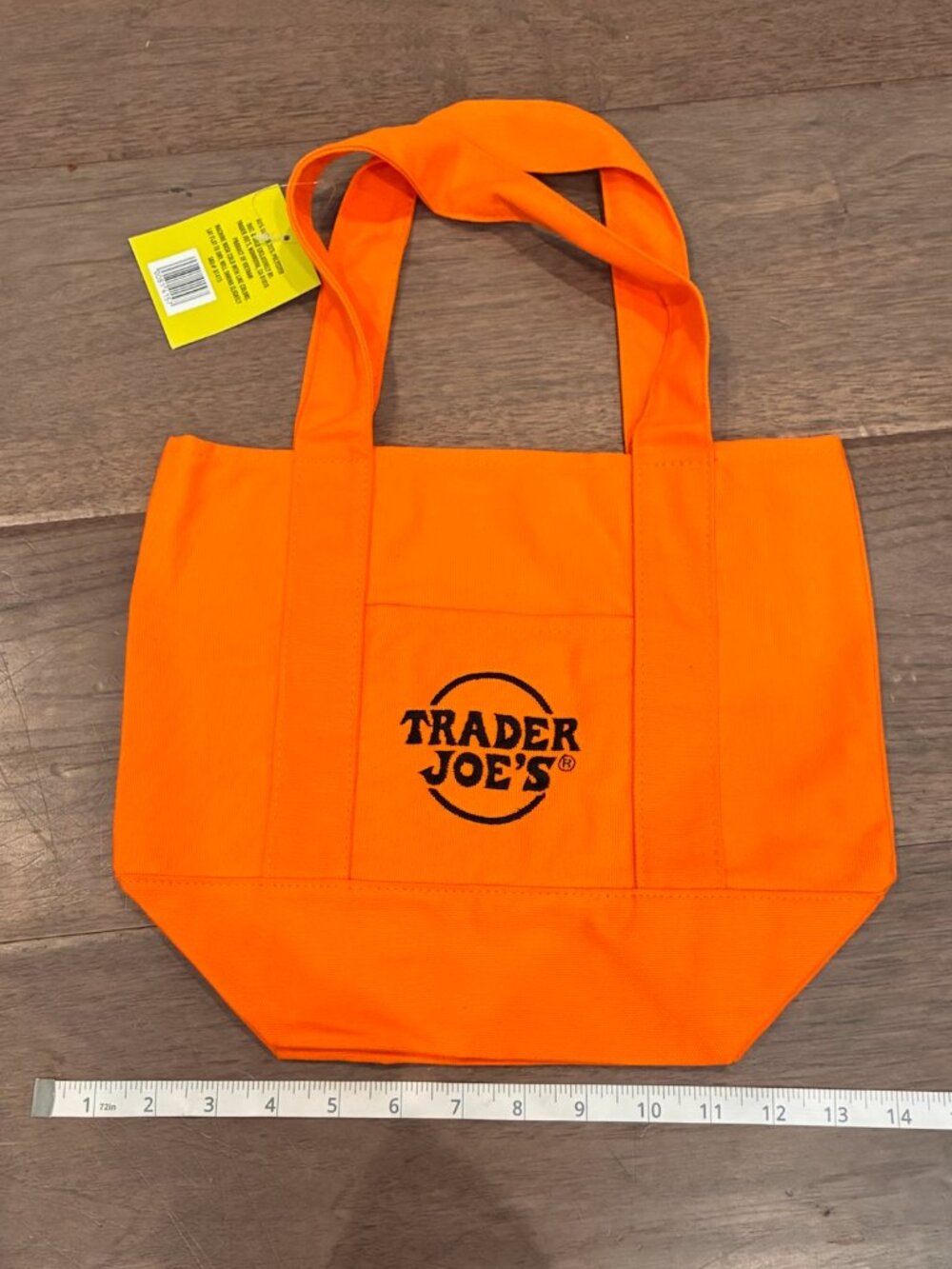 NWT Trader Joe's Trick-or-Treat Mini Canvas Reusable Tote Bag -Orange